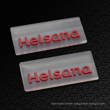 Hot Sale Factory Direct Emboss logo 3D Silicone Transfer Printing Stickers for Luxury clothing